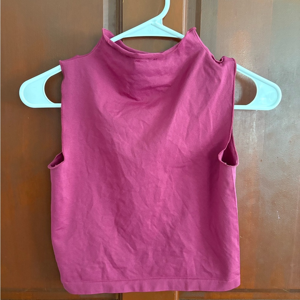 Cotton On Red Crop Tank Top with Mandarin Collar